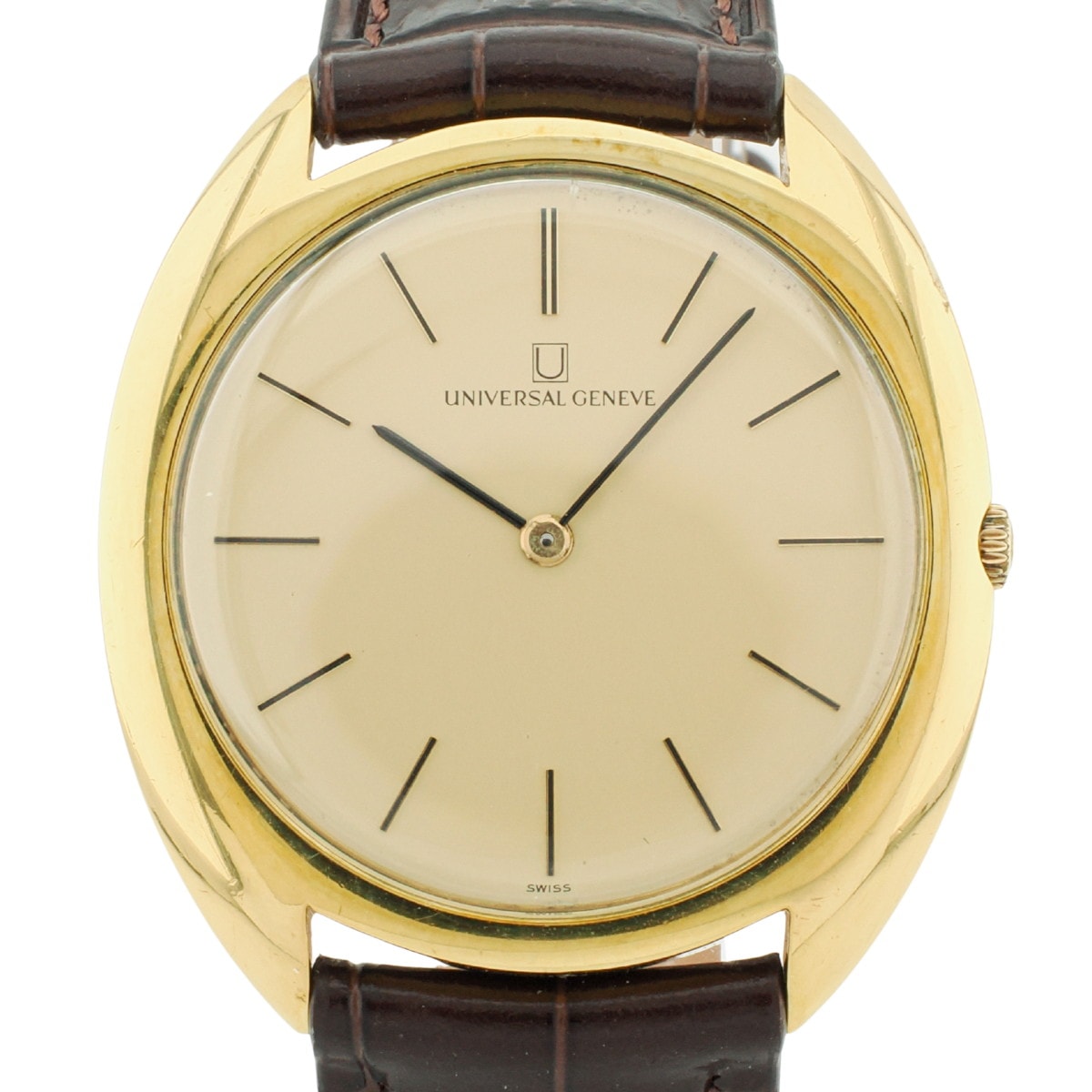 Universal Genève Ref. 542111/03, gold-plated, original buckle, Cal. 42, 17 jewels, manual-wind, serviced, circa 1970.