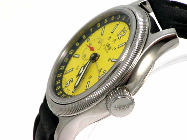 絶盤 オリス ビッグクラウン コマンダー 36mm 644 7482GWF 自動巻 イエローダイヤル　
