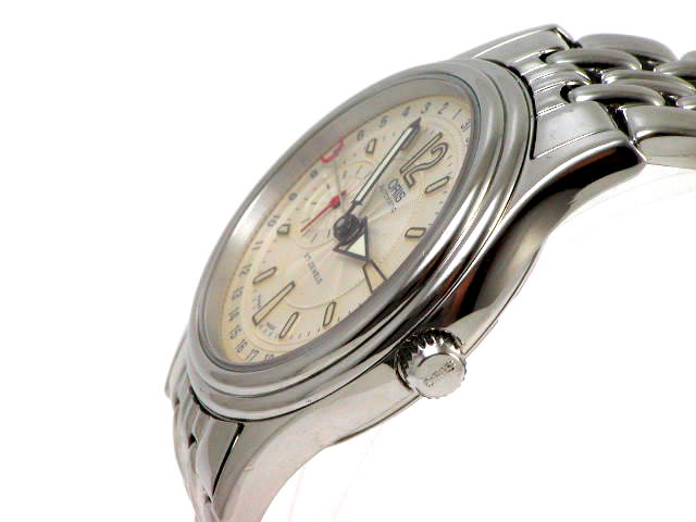 オリス ポインターデイト スモールセコンド 37mm 自動巻 644 7476 4061USED　