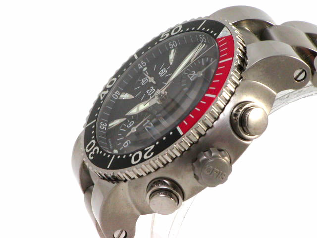 オリス TT1 チタン ダイバーズ クロノグラフ チタンブレス USED　