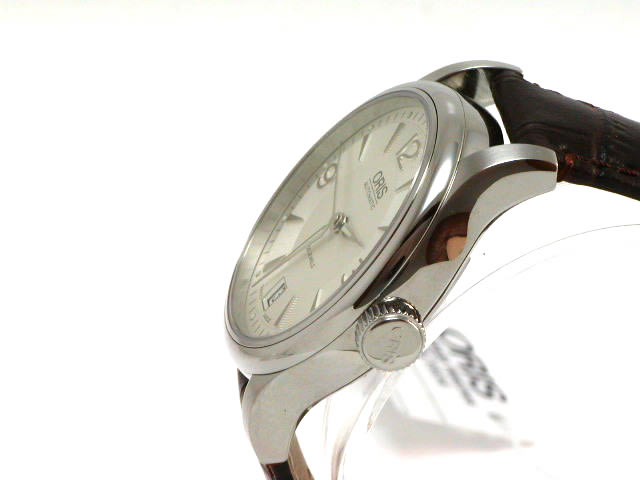 オリス クラシック φ37.0mm シルバー文字盤 カーフストラップ