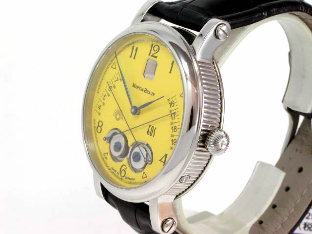 マーティンブラウン イオス(日の出、日の入り表示) SS 42mm イエローダイヤル 新品  EOS-42Y　Martin Braun