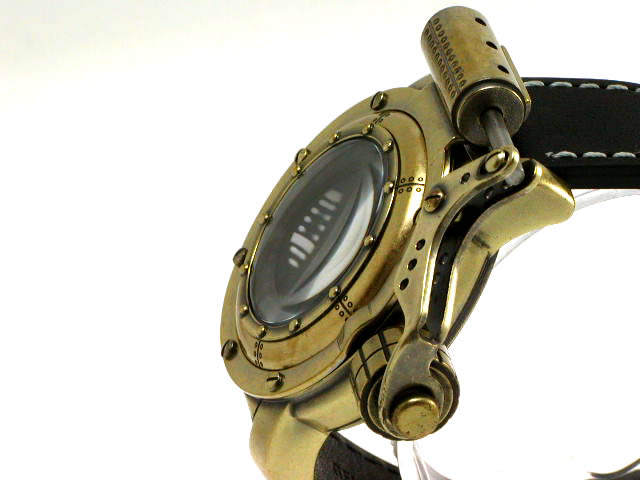 レトレック R-007 真鍮風レトロ仕上げ 船舶窓風 クオーツ ブラックダイヤル ドイツ製 新品