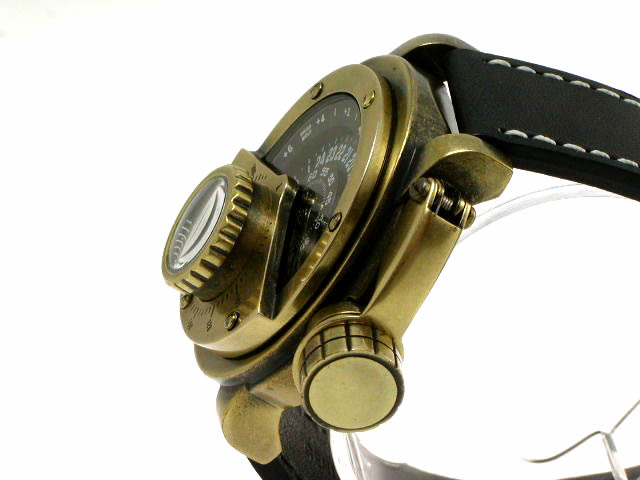 レトレック R-003 コンパス 真鍮風レトロ仕上げ クオーツ ブラックダイヤル ドイツ製 新品