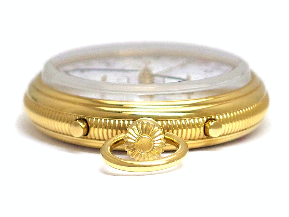 【New】Louis Erard Pocket Watch Chronograph Moonphase GP Open Face Arabic Numerals White Dial Hand-wound Authentic Louis Erard