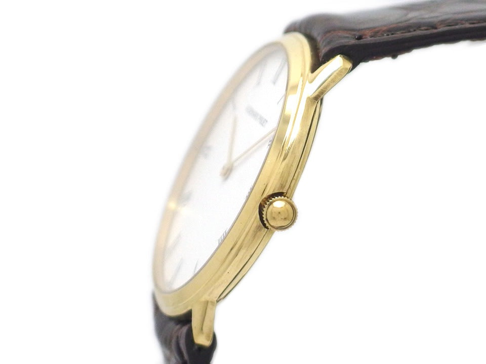 オーデマピゲ 18金無垢イエローゴールド ラウンド ローマインデックス 2針 クオーツ メンズ USED Audemars Piguet