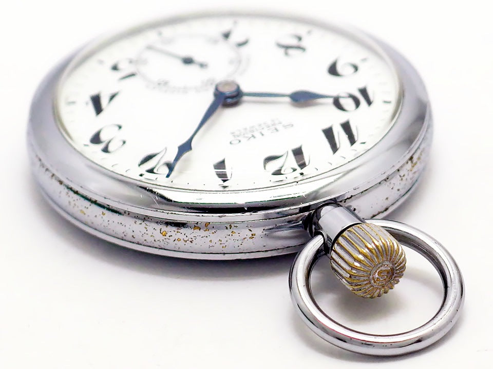 セイコー プレシジョン 懐中時計 青針 15石手巻 OH済 昭和41年製 Seiko
