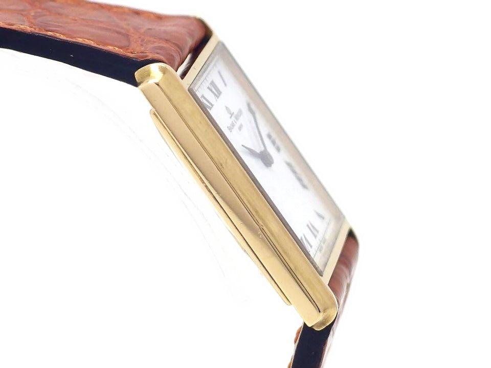 Baume & Mercier 18K Rectangular Case Ref.37205 Manual Winding Overhauled 1980s USED