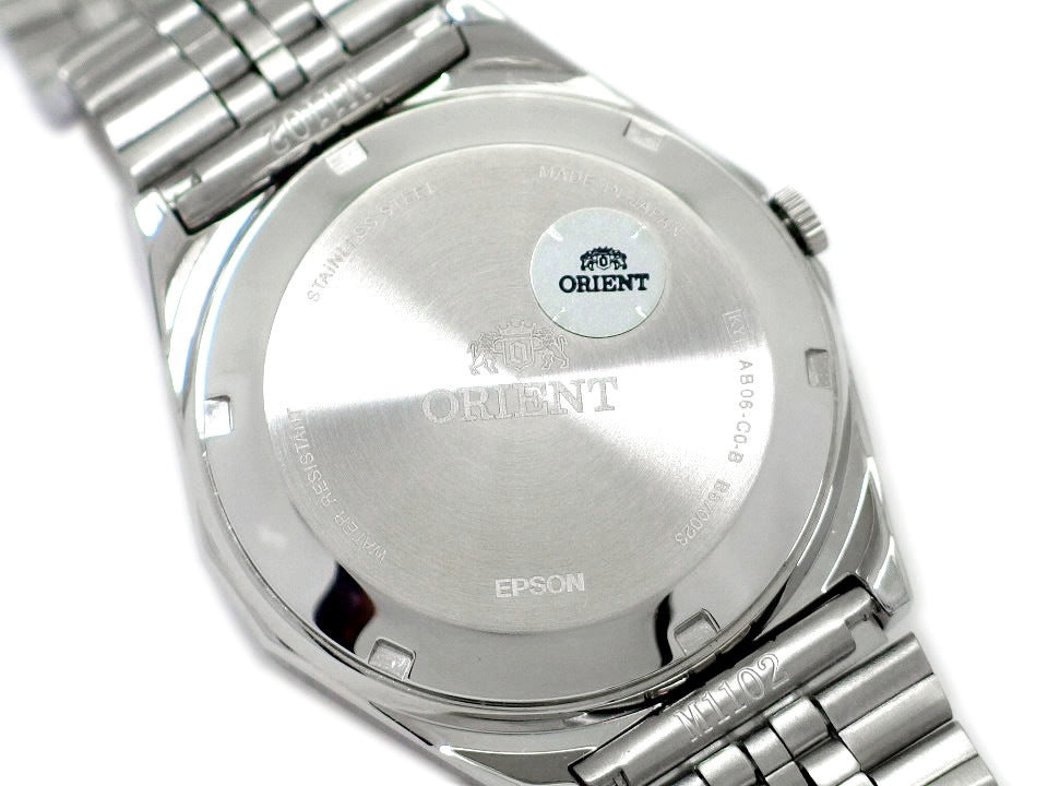 オリエント スリースター クリスタル SAB06006D8-B 青文字盤 日本製 逆輸入 自動巻 USED ORIENT