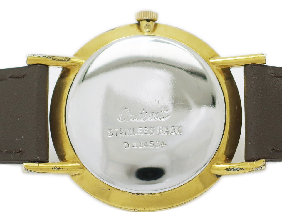 ロイヤルオリエント D114534 金メッキケース/ステンレス裏蓋 手巻 OH済 1960年代