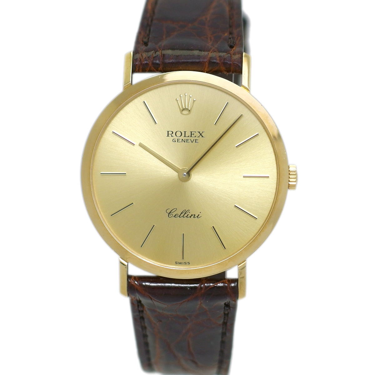 Rolex Cellini Men's Ref. 4112, 18K Solid Gold, Original Buckle, Cal. 1601, 19 Jewels, Manual Wind, Serviced, Made in 1981