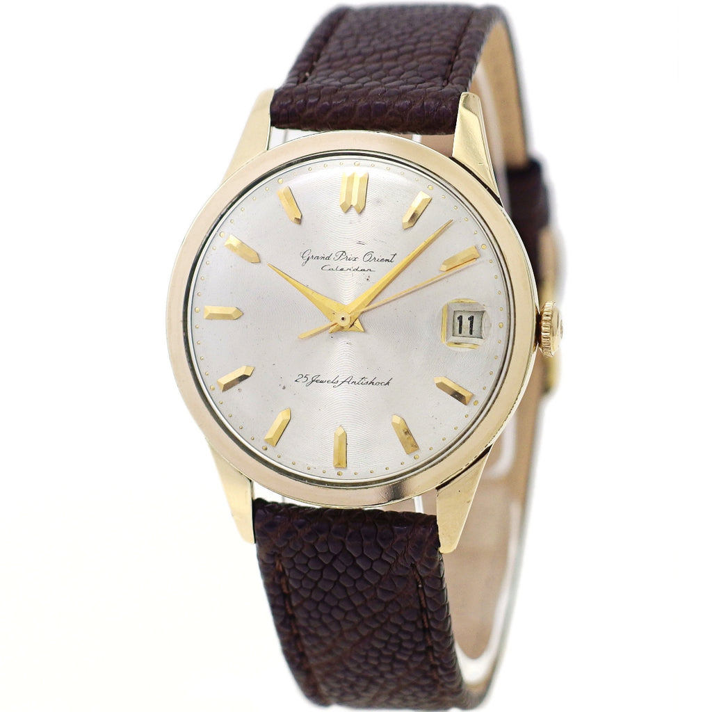 Grand Prix Orient Calendar S84063, 14K Gold Filled, 35.2mm, 25 Jewels, Manual Winding, Overhauled, Circa 1961