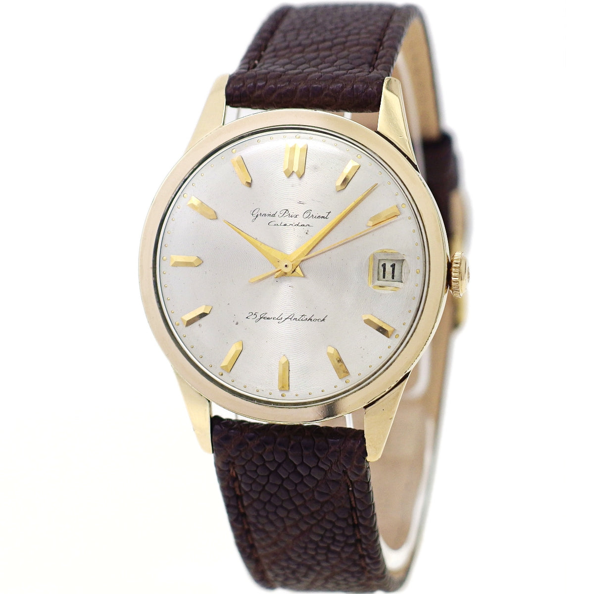 Grand Prix Orient Calendar S84063, 14K Gold Filled, 35.2mm, 25 Jewels, Manual Winding, Overhauled, Circa 1961