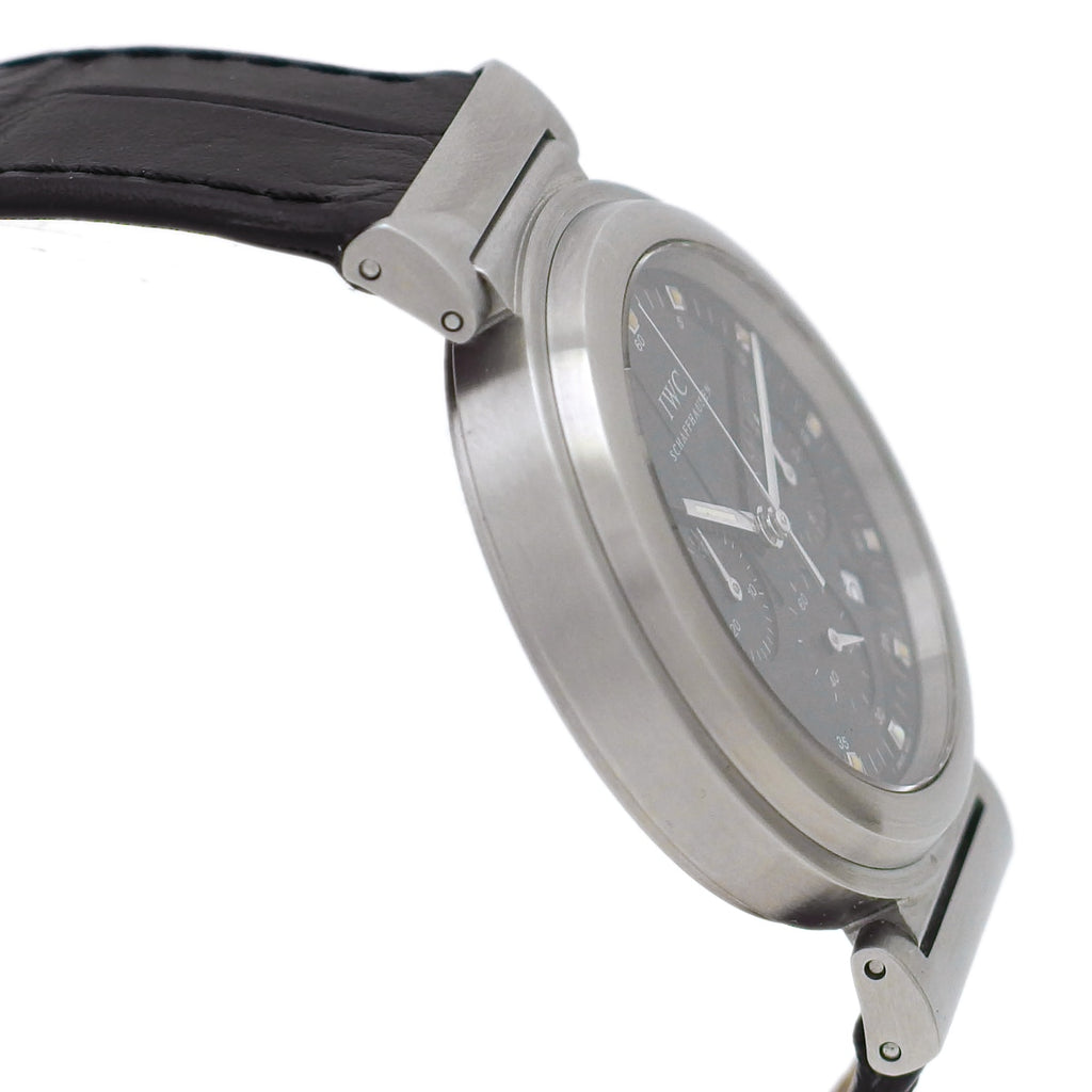 IWC ダ・ヴィンチ SL IW3728 クロノグラフ ブラック文字盤 純正尾錠 クオーツ OH済 1997年製 USED