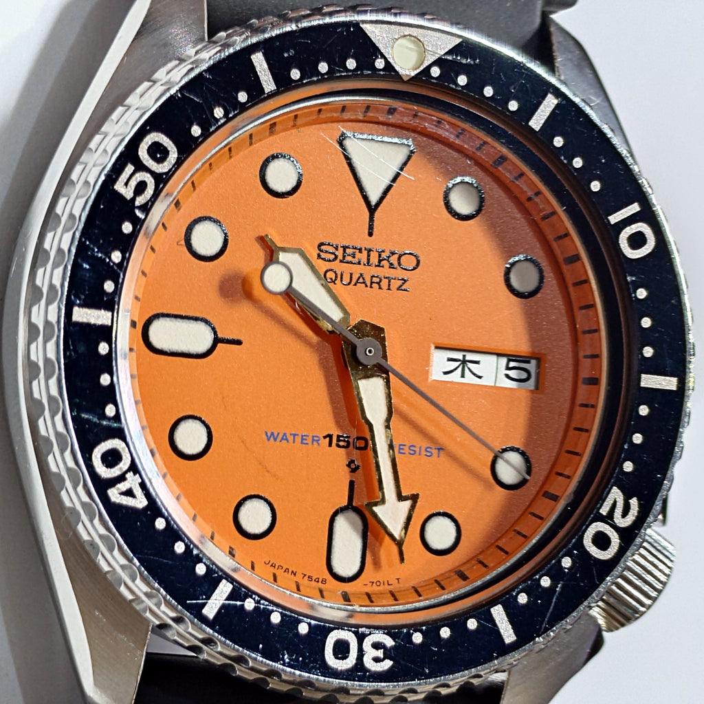 セイコー ダイバー 150m 7548-700C オレンジ文字盤 クオーツ 昭和57年/1982年製 Seiko