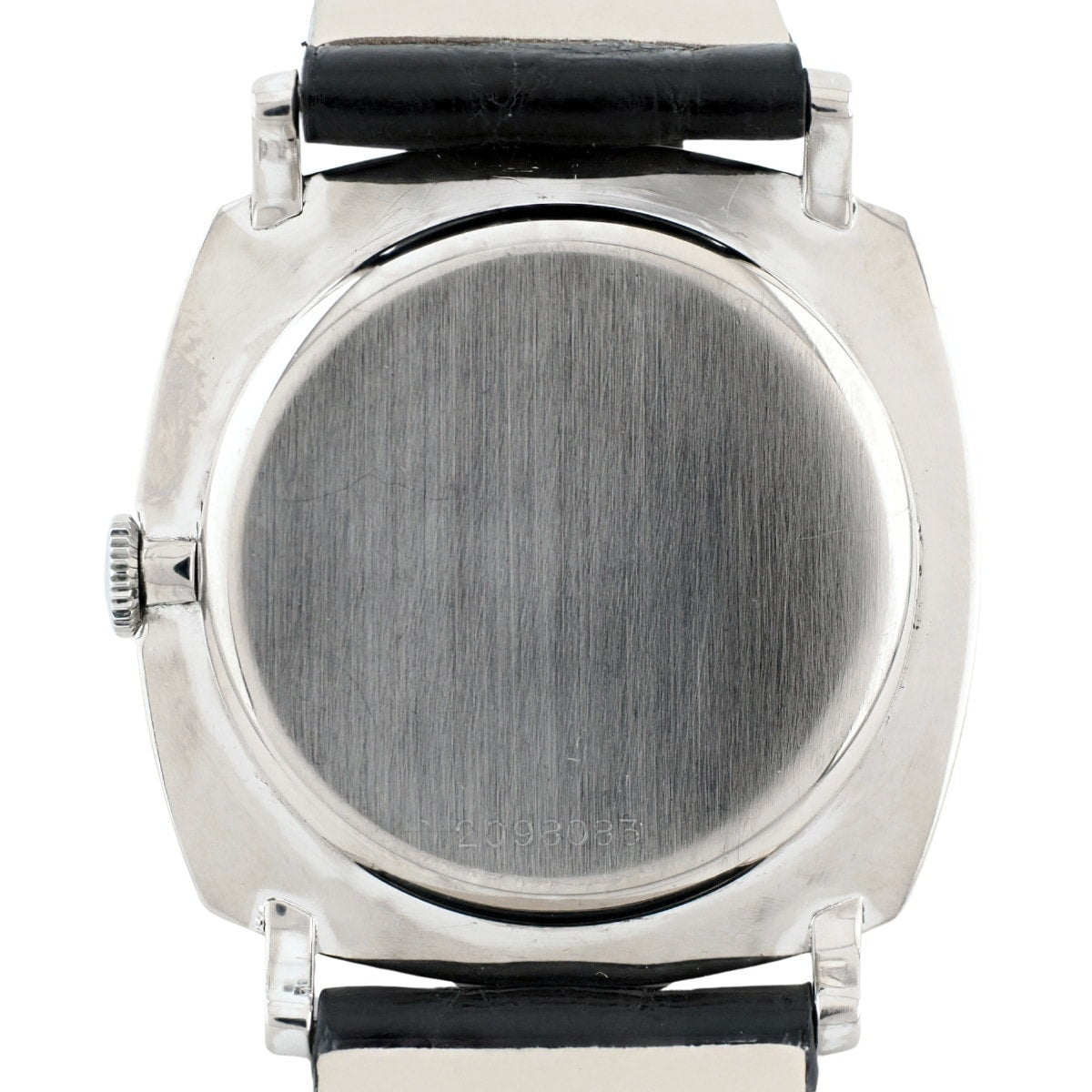 IWC 18k solid white gold Ref. 2501, 31mm diameter, Roman numeral indices, Cal. 423 manual-wind, overhauled, made in 1974