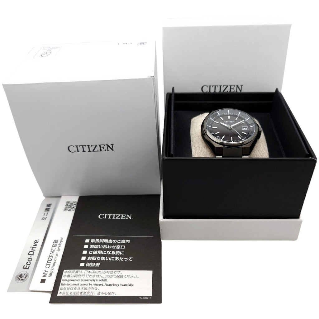 シチズン アテッサ ブラックチタン ワールドタイム CB3015-53E H128-R007971 ソーラー電波 2023年購入 USED