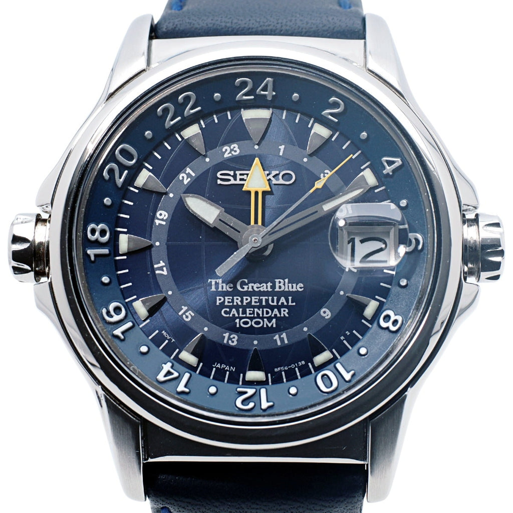 セイコー The Great Blue パーペチュアルカレンダー GMT 8F56-0130 クオーツ 2001年製 USED Seiko