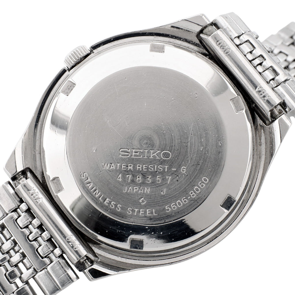 セイコー ロードマチック 5606-8060 カットガラス スクリューバック 純正ブレスレット 自動巻 OH済 昭和49年/1974年製