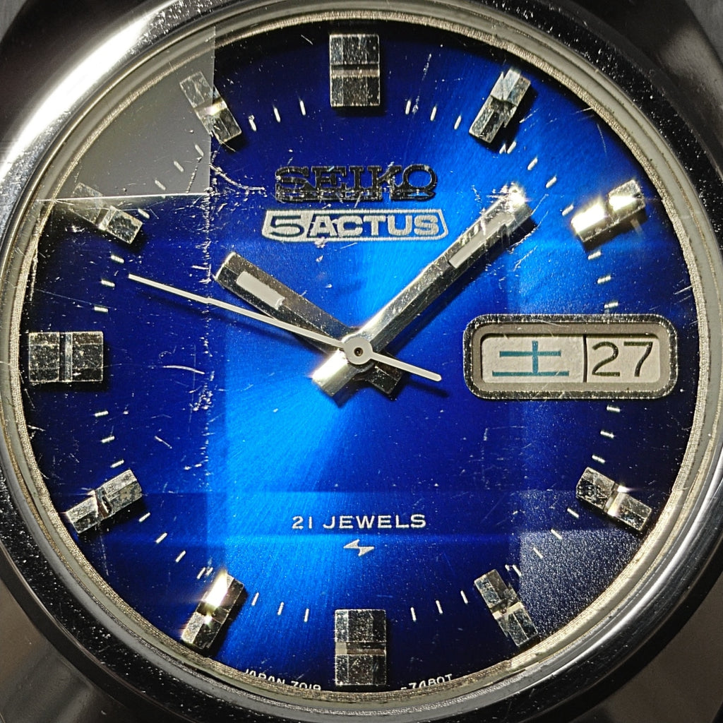 セイコー ファイブアクタス 7019-7350 ９面カットガラス 自動巻 OH済 1975年製（昭和50年）
