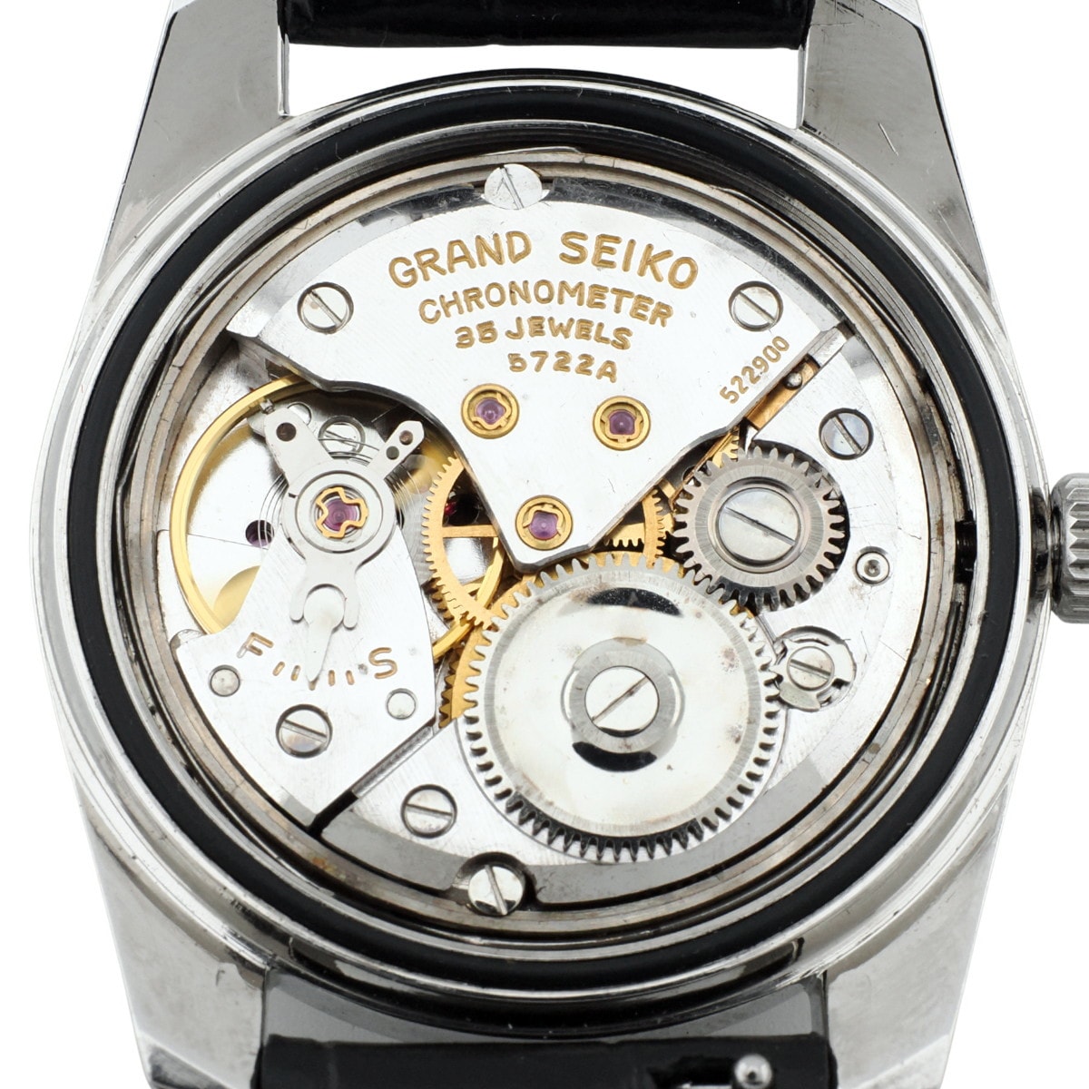 Grand Seiko Second Model 5722-9990 Lion Medallion, W-logo SEIKO crown, manual wind, serviced, manufactured in 1965 (Showa 40)