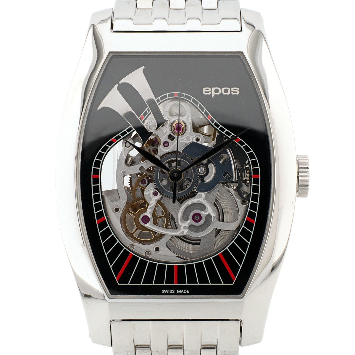 Epos Tonneau Skeleton 3359SQ11BK Original Bracelet Automatic Serviced Purchased 2005 USED