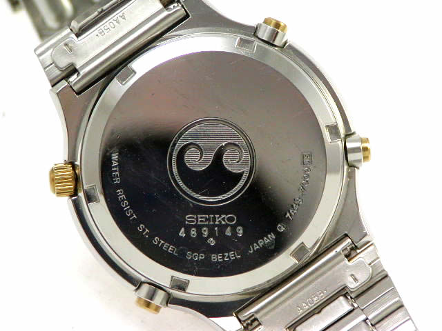 セイコー クォーツクロノグラフ トリプルカレンダー ムーンフェイズ 7A48-7000 昭和59年製　