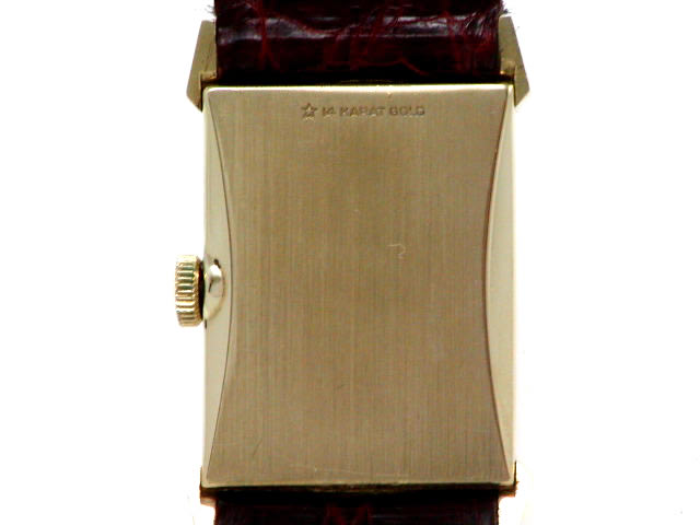 1950年代初 ロンジン 14K金無垢 レクタンギュラー スモセコ 手巻　