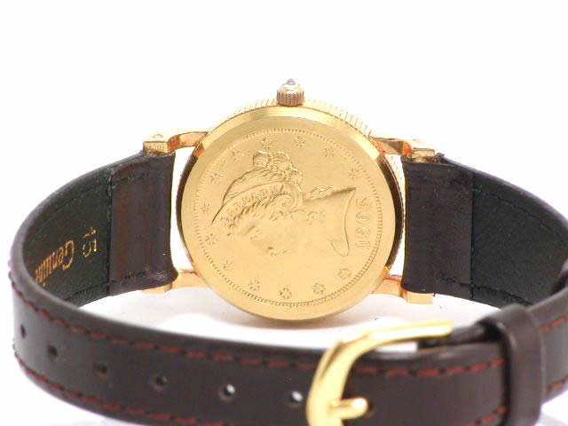 ローヤル 18K コインウオッチ  24.6mm クオーツ USED