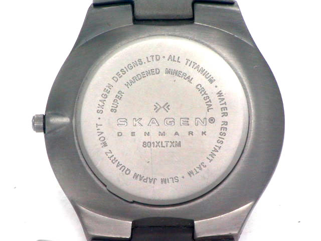 スカーゲン 801XLTXM  クオーツ チタン USED　