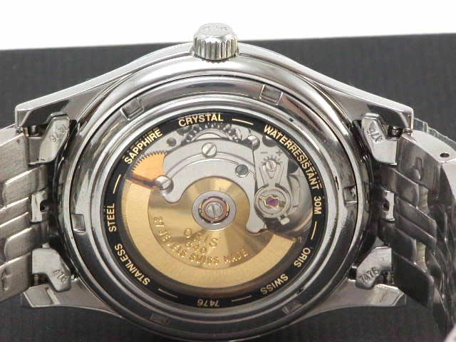 オリス ポインターデイト スモールセコンド 37mm 自動巻 644 7476 4061USED　