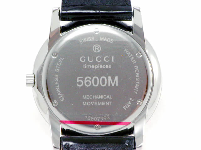 グッチ GQ5600MBK 手巻き 黒カーフベルト メンズサイズ 新品