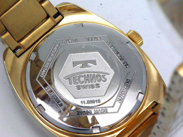 テクノス ９面カットガラス GP 自動巻 OH済 1970年代　