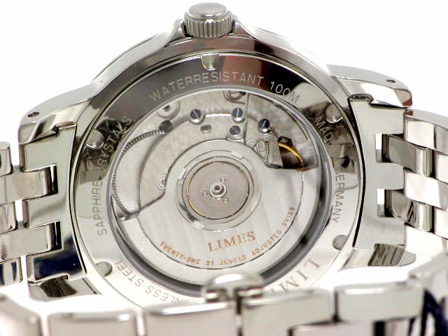 リメス エンデュランス GMT オートマチック 38.8mm 黒文字盤 SSブレス U8737B-LG1.1E Limes 新品