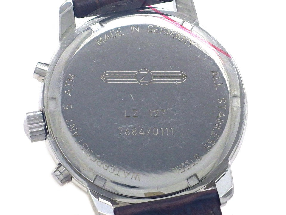【新品】ツェッペリン クロノグラフ Ref.7684-3 文字盤ブラウン ビッグデイト クオーツ 正規品 　Zeppelin