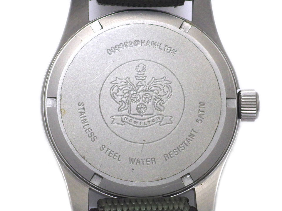ハミルトン カーキ 000092 グリーン文字盤 42mm クオーツ USED Hamilton