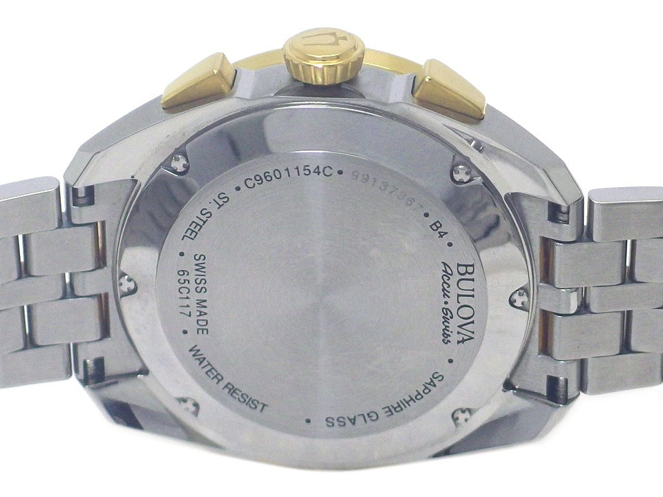 【美品】ブローバ アキュスイス スイス製 Ref.65C117 クロノグラフ 自動巻 USED Bulova