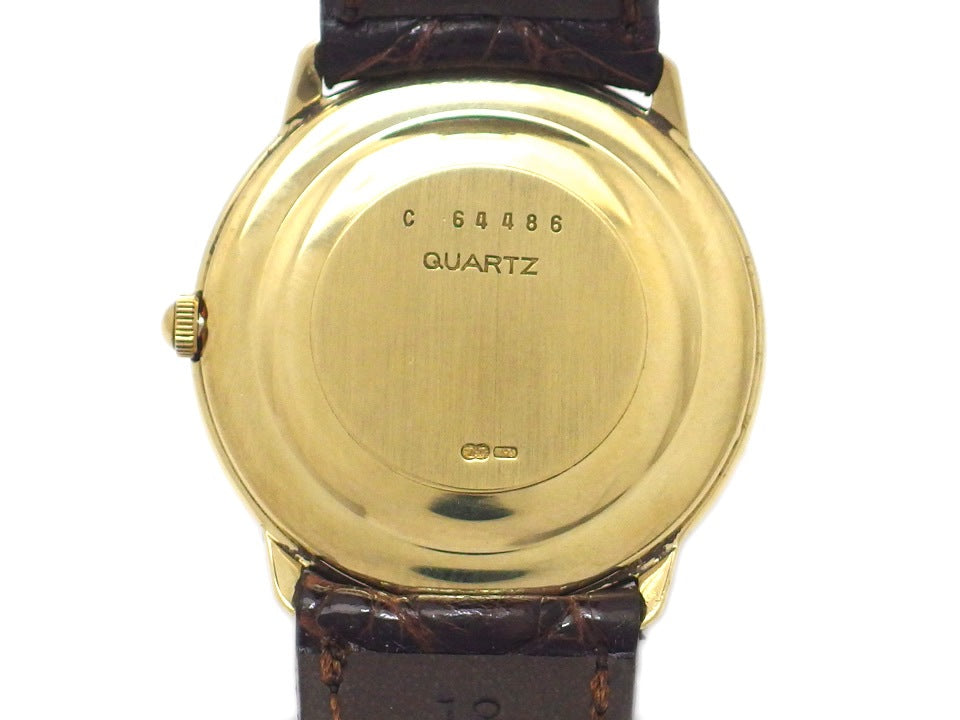 オーデマピゲ 18金無垢イエローゴールド ラウンド ローマインデックス 2針 クオーツ メンズ USED Audemars Piguet