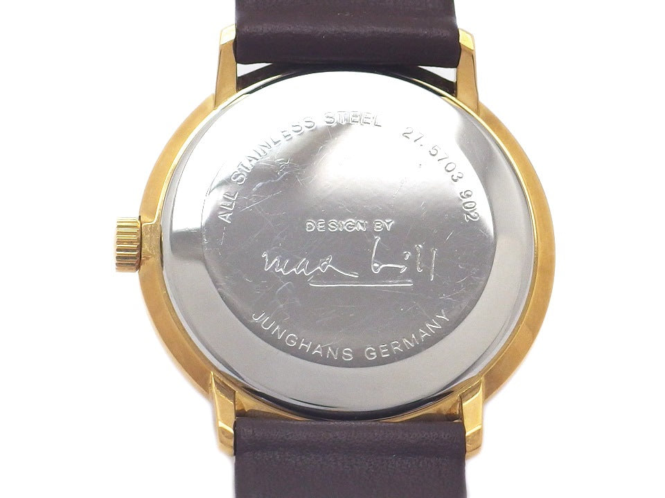 ユンハンス マックスビル デザイン 027 5703 00 手巻き OH済 USED JUNGHANS Desige byMax Bill