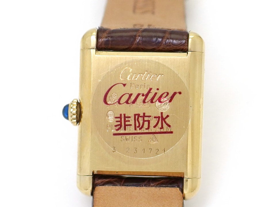 Cartier Must Tank Ladies, Hand-wound, with International Lifetime Warranty, Complete Service Performed, Purchased in 1984