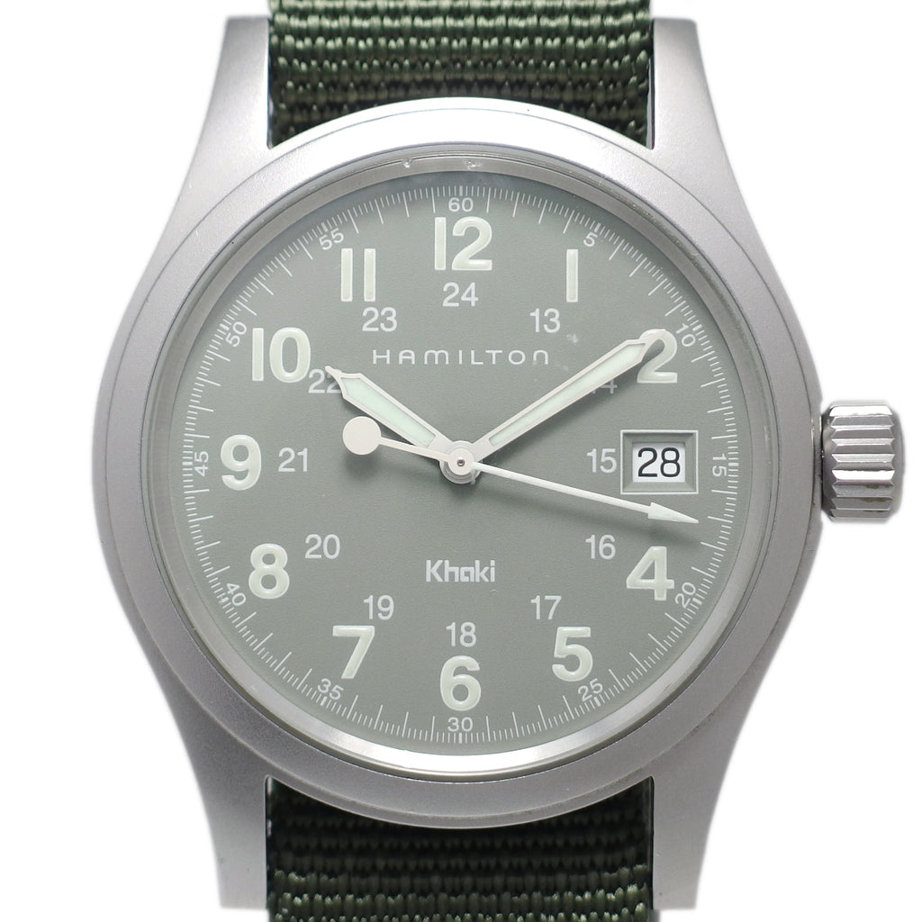 ハミルトン カーキ 38mm H68411363 グリーン文字盤 クオーツ USED Hamilton