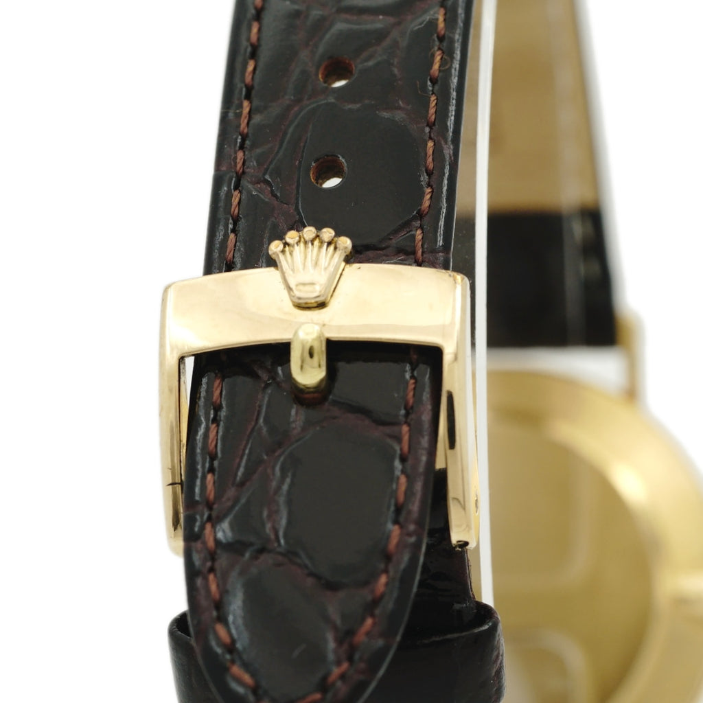 ROLEX Cellini Men's Ref. 4112 18K Solid Gold Original Buckle Cal. 1601 19 Jewels Hand-Wound Overhauled Made in 1981 Rolex