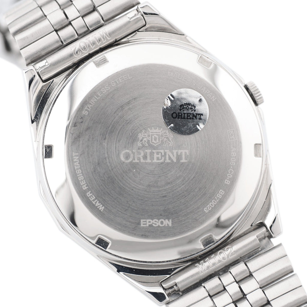 オリエント スリースター クリスタル SAB06006D8-B 青文字盤 日本製 逆輸入 自動巻 USED ORIENT