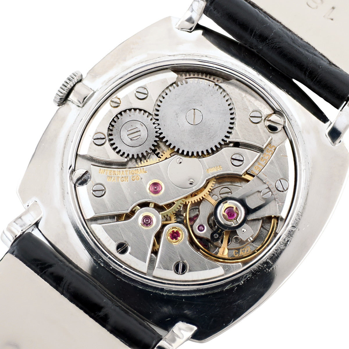 IWC 18k solid white gold Ref. 2501, 31mm diameter, Roman numeral indices, Cal. 423 manual-wind, overhauled, made in 1974