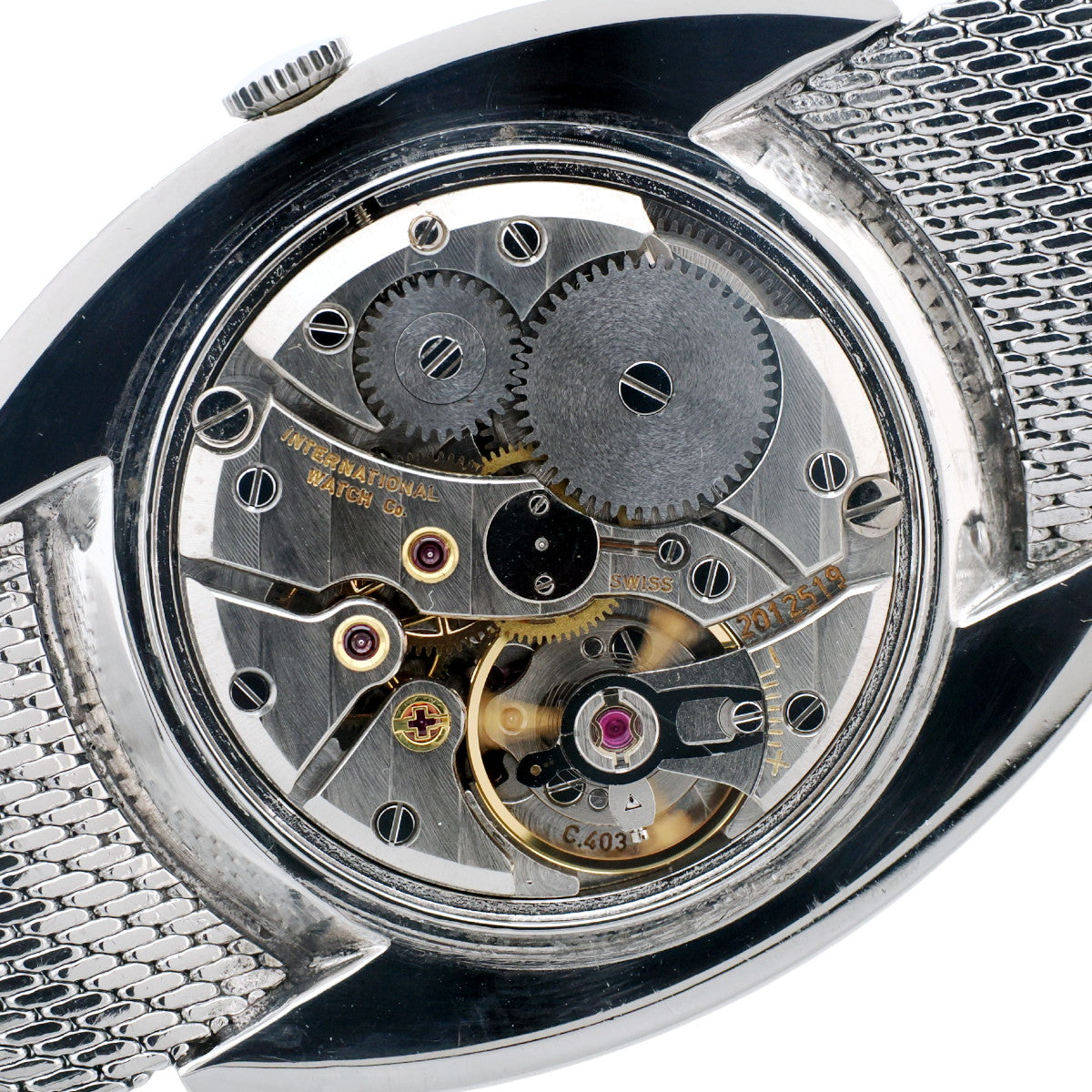 IWC Ref.2407 トノー型 純正メッシュブレスレット Cal.403 手巻き OH済 1973年製