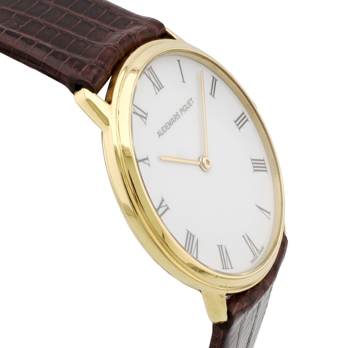 オーデマピゲ 18金無垢 ラウンドケース 31mm 18金純正尾錠付き ローマインデックス 2針 クオーツ USED