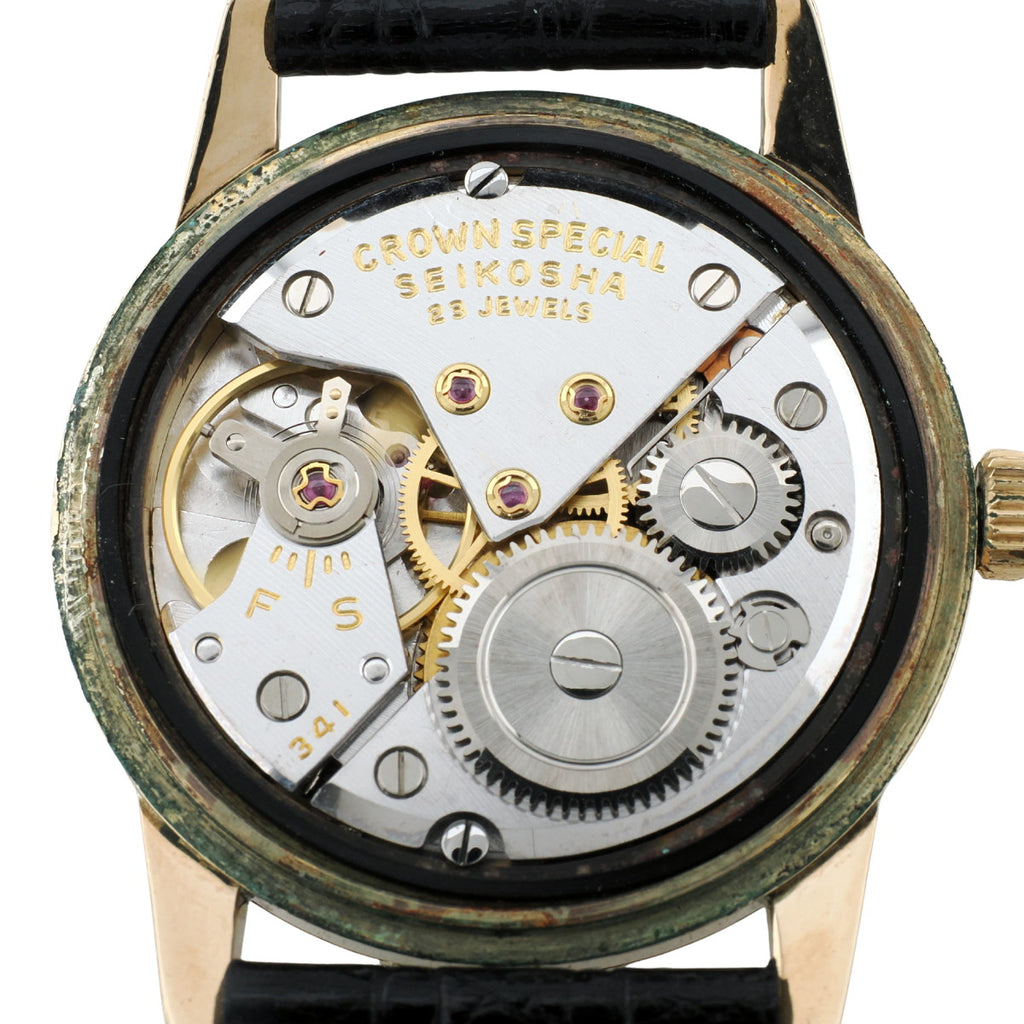 Seiko Crown Special Gold Filled J14100E SD Dial Case Back Chipped Cal.341 Manual Winding O.H. 1963