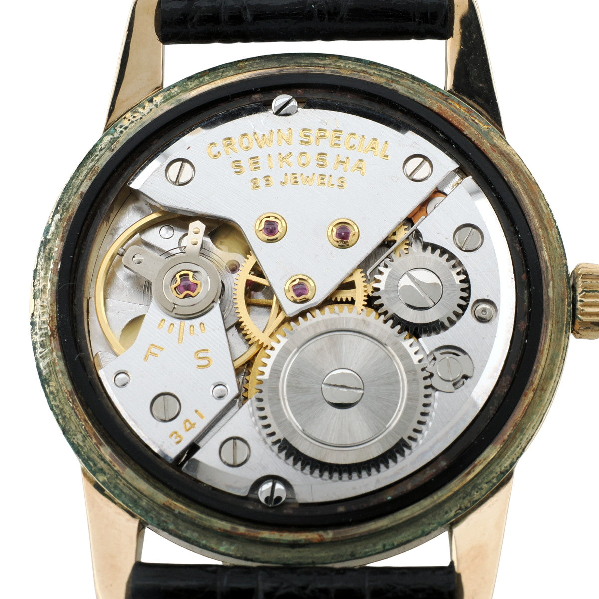 Seiko Crown Special Gold Filled J14100E SD Dial Case Back Chipped Cal.341 Manual Winding O.H. 1963