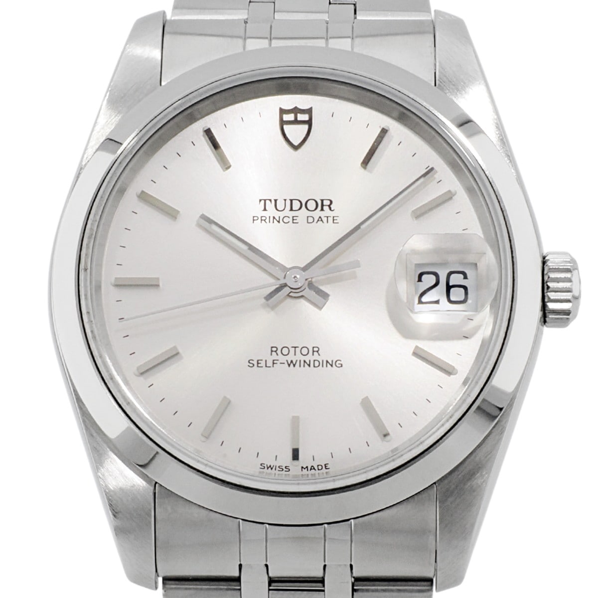 TUDOR Prince Date 74000, H-serial, silver dial, with box and papers, serviced, sapphire crystal, Tudor, automatic.