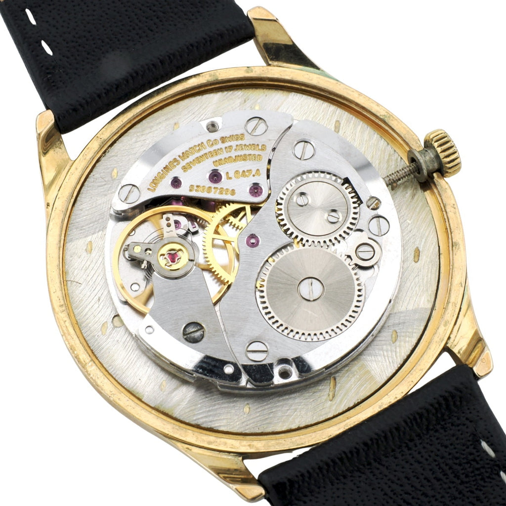 Longines Ref.4139 Ultra-thin 2-hand Mosaic Dial, Original Buckle, Cal.L847.4 17 Jewels, Manual-wind, Overhauled, Manufactured in 1977